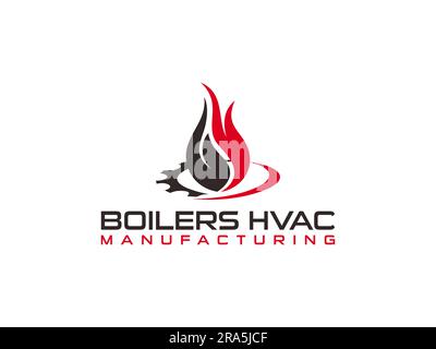 Design del logo HVAC, riscaldamento, ventilazione e aria condizionata, collezione di modelli del pacchetto logo HVAC Illustrazione Vettoriale