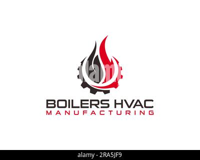 Design del logo HVAC, riscaldamento, ventilazione e aria condizionata, collezione di modelli del pacchetto logo HVAC Illustrazione Vettoriale