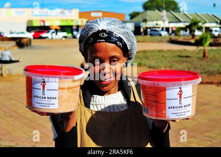 Agricoltori biologici nella provincia di Limpopo il giorno del mercato Foto Stock