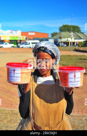 Agricoltori biologici nella provincia di Limpopo il giorno del mercato Foto Stock