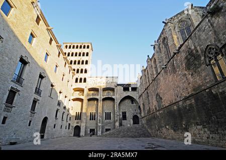 Palace, Palau Reial Major, Placa del Rei, Barcellona, Catalogna, Spagna Foto Stock