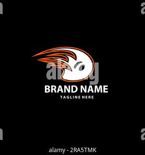 design astratto con logo vettoriale a testa di ratto alla moda Illustrazione Vettoriale