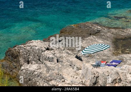 Bay, RT, Cape Kamenjak Nature Park, Istria, Croazia Foto Stock