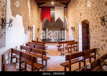 Hermitage (Cappella) al Castello di Consuegra (Castello di la Muela) - Consuegra, Castilla-la Mancha, Spagna Foto Stock