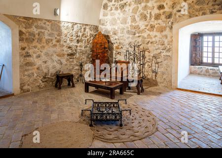Casa capitolare al Castello di Consuegra (Castello di la Muela) - Consuegra, Castilla-la Mancha, Spagna Foto Stock
