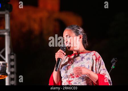 Roma, Italia. 30 giugno 2023. La cantante israeliana Noa durante il suo concerto nella serata di apertura della seconda edizione del Roma Unplugged Festival, nei pressi di Villa dei Quintili a Roma (foto di Matteo Nardone/Pacific Press/Sipa USA) credito: SIPA USA/Alamy Live News Foto Stock