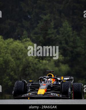 SPIELBERG - Max Verstappen (Red Bull Racing) durante la Sprint Race che ha preceduto il Gran Premio d'Austria al Red Bull Ring il 1 luglio 2023 a Spielberg, in Austria. ANP SEM VAN DER WAL Foto Stock