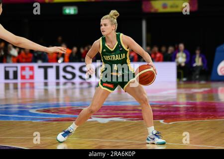 Sydney, Australia. 1 luglio 2023. Shyla Heal della squadra di pallacanestro femminile australiana ha visto in azione durante la FIBA Women's Asia Cup 2023 Division Una partita tra Cina e Australia al Quay Centre. Punteggio finale; Cina 74:60 Australia. Credito: SOPA Images Limited/Alamy Live News Foto Stock