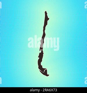 Icona mappa Cile. Forma del paese su sfondo sfumato a strisce radianti. Poster Cile vibrante. Bella illustrazione vettoriale. Illustrazione Vettoriale