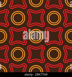 Ripetizione geometrica senza giunture. Sfondo astratto di forme geometriche colorate. Cerchi e croci colorati. Semplice design sfondo per web design, testo Illustrazione Vettoriale