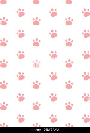 Sfondo vettoriale con tracce di cani. Motivo con zampa rosa di un cucciolo. Isolato, per la stampa su indumenti, cartoline, imballaggi Illustrazione Vettoriale