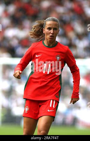 Londra, Regno Unito. 1 luglio 2023. Londra, 6 aprile 2023: Tatiana Pinto (11 Portogallo) durante la partita di calcio amichevole femminile internazionale tra Inghilterra e Portogallo allo Stadio MK, Milton Keynes, Inghilterra. (Pedro Soares/SPP) credito: SPP Sport Press Photo. /Alamy Live News Foto Stock