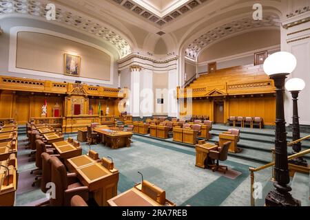 REGINA, SK, CANADA - 24 GIUGNO 2023: Camera presso lo storico Saskatchewan legislative Building a Regina, Saskatchewan, Canada. L'edificio della capitale wa Foto Stock