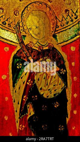 Eye, Suffolk, St Lucy, Rood Screen Paintingers della fine del XV secolo, Inghilterra, Regno Unito Foto Stock