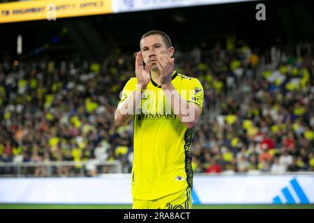 Nashville, Tennessee, USA. 1 luglio 2023. Alex Muyl (19). Nashville SC sconfigge D.C. United 2-0 a GEODIS Park. Crediti: Kindell Buchanan/Alamy Live News. Foto Stock