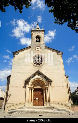 Chiesa, Villes-sur-Auzon, Vaucluse, Provence-Alpes-Costa Azzurra, Francia meridionale Foto Stock