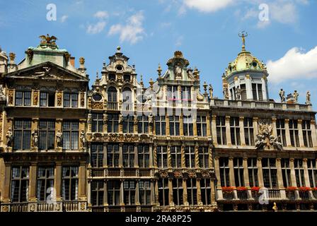 Guildhalls, Guildhall, Piazza del Municipio, città vecchia, Bruxelles, Belgio Foto Stock