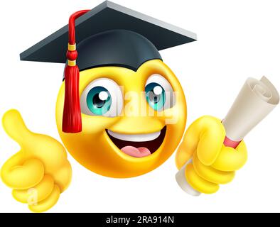 Scuola di formazione College Graduate Emoji Emoticon Illustrazione Vettoriale