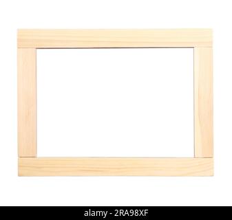 Telaio in legno isolato su bianco. Per specchi, foto, immagini, pittura e altro Foto Stock