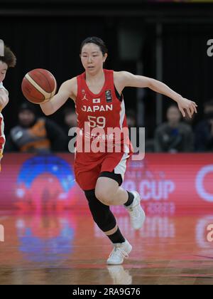 Sydney, Australia. 2 luglio 2023. Anri Hoshi della squadra giapponese di pallacanestro femminile ha visto in azione durante la partita della FIBA Women's Asia Cup 2023 Division A tra Cina e Giappone al Quay Centre. Punteggio finale; Cina 73:71 Giappone. Credito: SOPA Images Limited/Alamy Live News Foto Stock