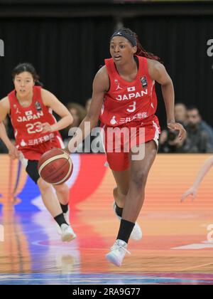 Sydney, Australia. 2 luglio 2023. Stephanie Mawuli della squadra giapponese di pallacanestro femminile ha visto in azione durante la FIBA Women's Asia Cup 2023 Division A match tra Cina e Giappone al Quay Centre. Punteggio finale; Cina 73:71 Giappone. Credito: SOPA Images Limited/Alamy Live News Foto Stock