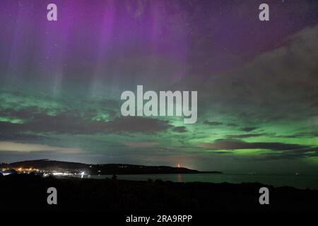 L'aurora boreale sulle Highlands scozzesi Foto Stock