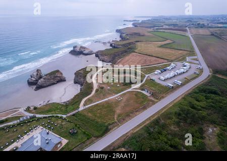 Vista della spiaggia di AS Catedrais nel nord della Spagna Foto Stock