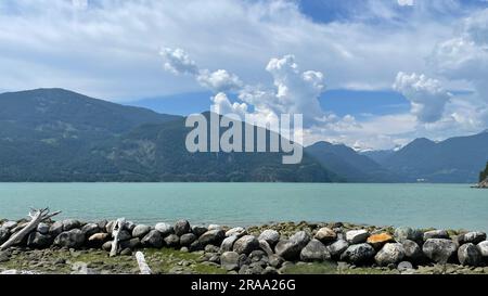 Oliver's Landing Beach, Furry Creek, British Columbia, Canada Foto Stock