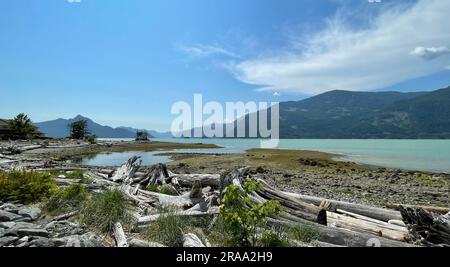 Oliver's Landing Beach, Furry Creek, British Columbia, Canada Foto Stock