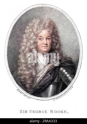 SIR GEORGE ROOKE comandante navale britannico Data: 1650 - 1709 Foto Stock