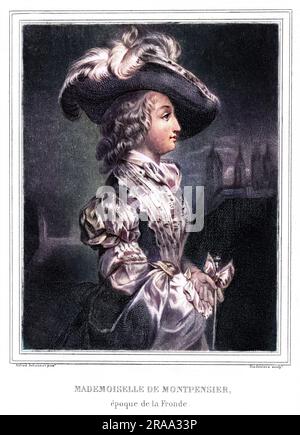 ANNE MARIE LOUISE d'ORLEANS, duchesse de MONTPENSIER, nota come la grande Mademoiselle, nipote di Luigi XIII, un potente intrigante della vita politica e sociale francese. Data: 1627 - 1693 Foto Stock