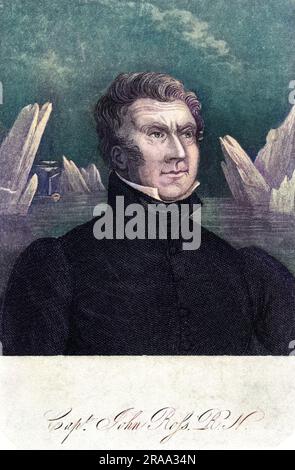 Sir JOHN ROSS Arctic explorer, raffigurato tra le banchine di ghiaccio. Data: 1777 - 1856 Foto Stock