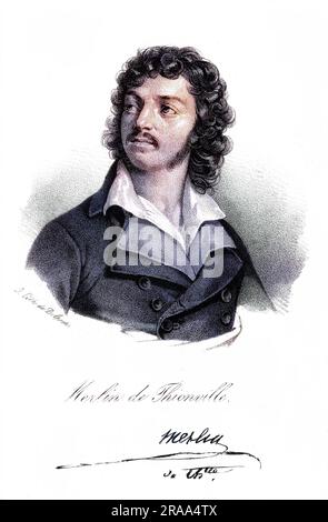 MERLIN DE THIONVILLE statista francese dell'epoca rivoluzionaria con il suo autografo Data: 1762 - 1833 Foto Stock