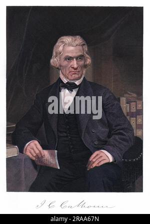 JOHN CALDWELL CALHOUN (1782 - 1850), statista americano con il suo autografo. Foto Stock