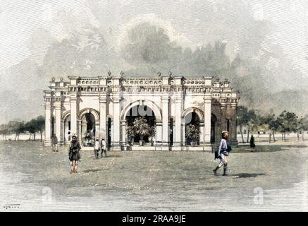 L'edificio della Young Men's Christian Association a Nagpur, in India. Data: 1901 Foto Stock