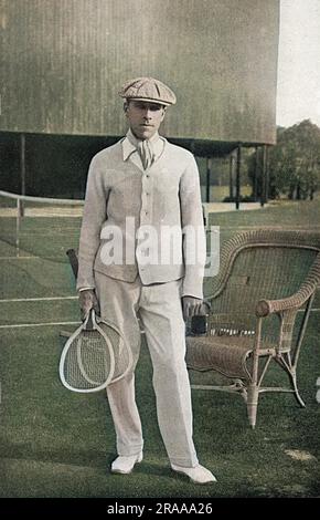 Norman Everard Brookes (1877-1968) N. 1 australiano. Tennista e campione di Wimbledon nel 1907 e 1914. Brookes ha anche giocato il doppio con il neozelandese Anthony Wilding (quattro volte campione di Wimbledon) e lo ha battuto nella finale del campionato del 1914 in tre set consecutivi. Data: c.1914 Foto Stock