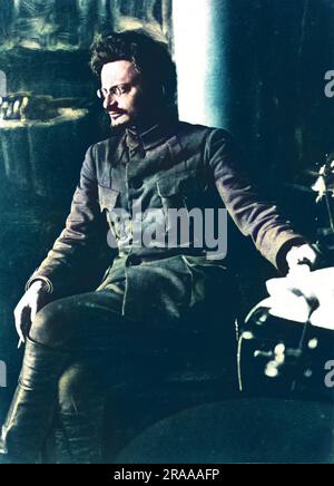 Ritratto del rivoluzionario bolscevico Leon Trotsky (1879-1940) Data: 1920 Foto Stock