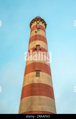 Farol de Aveiro. Faro sulla costa di Aveiro, Portogallo. Foto Stock