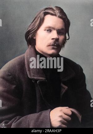 Fotografia ritratto di Maxim Gorky, autore russo e sovietico, fondatore del metodo letterario del realismo socialista e attivista politico. Foto Stock