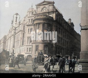 Vista esterna del Charing Cross Hospital, Londra. Data: Circa 1900 Foto Stock