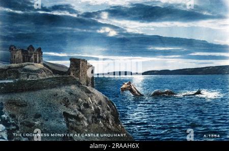 Il Mostro di Loch Ness al Castello Urquhart. Foto Stock