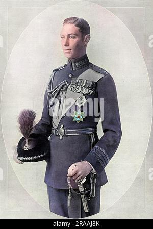 Principe Alberto, duca di York, poi re Giorgio vi (1896-1952), raffigurato nell'uniforme di un comandante di gruppo della Royal Air Force, l'uniforme che scelse per il suo matrimonio con Lady Elizabeth Bowes-Lyon nell'aprile 1923. Data: 1923 Foto Stock