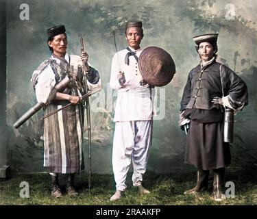 Lepcha (Sikkim), uomini nepalesi e bhutanesi Data: Anni '1890 Foto Stock