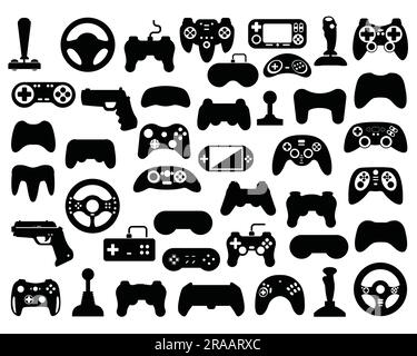 Set di sagoma del controller di gioco Illustrazione Vettoriale