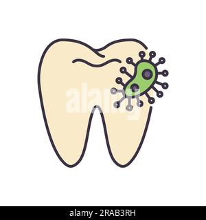 Icona dei batteri dentali Illustrazione Vettoriale