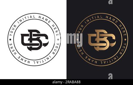 Monogramma iniziale CB o BC Luxury lettera di testo Logo Design interblocco CB streetwear monogramma Moda monogramma Illustrazione Vettoriale