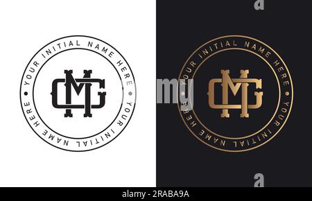 Monogramma iniziale GM o MG Luxury lettera di testo Logo Design interblocco GM streetwear monogramma Moda monogramma Illustrazione Vettoriale