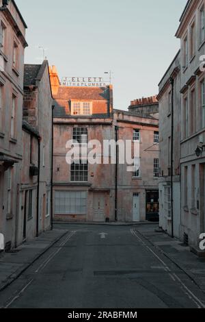 Tramonto a Pulteney Bridge Bath Foto Stock