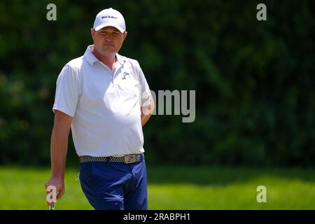 Cadice, Spagna. 2 luglio 2023. CADICE, SPAGNA - 02 LUGLIO: Jason Kokrak di Smash GC durante il terzo giorno del LIV Golf - Andalusia al Real Club Valderrama il 2 luglio 2023 a Cadice, Spagna. (Immagine di credito: © DAX via ZUMA Press Wire) SOLO USO EDITORIALE! Non per USO commerciale! Foto Stock