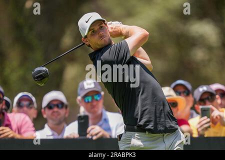 Cadice, Spagna. 2 luglio 2023. CADICE, SPAGNA - 02 LUGLIO: Thomas Pieters di Rangegoats GC durante il terzo giorno del LIV Golf - Andalusia al Real Club Valderrama il 2 luglio 2023 a Cadice, Spagna. (Immagine di credito: © DAX via ZUMA Press Wire) SOLO USO EDITORIALE! Non per USO commerciale! Foto Stock